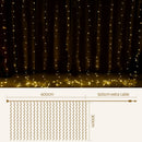 3X6M Christmas Lights Curtain Light Warm White 600 LED Jingle Jollys - RnR Galore