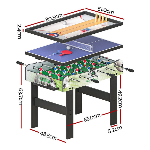 4 - in - 1 Games Table Soccer Foosball Table Tennis Bowling Shuffleboard Party Gift - RnR Galore