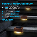 4 Pack SolarPower Deck Lights Outdoor Step Lights Waterproof LED lights - RnR Galore