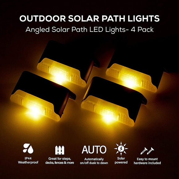 4 Pack SolarPower Deck Lights Outdoor Step Lights Waterproof LED lights - RnR Galore