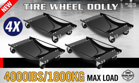 4 x Heavy Duty Wheel Dolly 450 kg 1000 lb Car Vehicle Positioning Jack Platform - RnR Galore