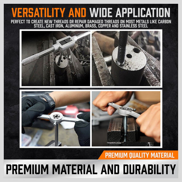 40Pc Tap And Die Set Metric Szie Screw Screwdriver Thread Drill W/t Pitch Gauge - RnR Galore