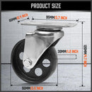 4Pc 3.5'' Heavy Duty Steel Castor Wheel Swivel Caster 500KG/EA Loading Capacity - RnR Galore