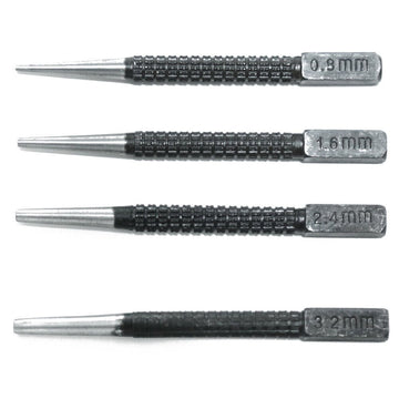 4Pc Nail Punch Set Heavy Duty Solid Steel Hole Punching Leather Gasket 0.8 - 3.2mm - RnR Galore
