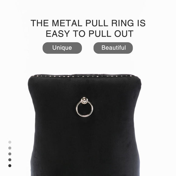 4X Velvet Bar Stools with Studs Trim Wooden Legs Tufted Dining Chairs Kitchen - RnR Galore