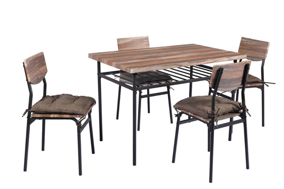 5 Piece Kitchen Dining Room Table and Chairs Furniture With Cushion Mat - RnR Galore