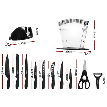 5 - Star Chef 17PCS Kitchen Knife Set Stainless Steel Non - stick with Sharpener - RnR Galore