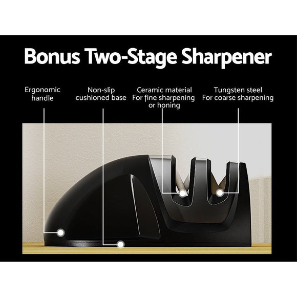 5 - Star Chef 17PCS Kitchen Knife Set Stainless Steel Non - stick with Sharpener - RnR Galore