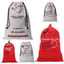 50x70cm Canvas Hessian Christmas Santa Sack Xmas Stocking Reindeer Kids Gift Bag, Cream - Santa Express - RnR Galore
