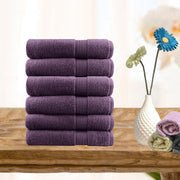 6 piece ultra light cotton face washers in aubergine - RnR Galore