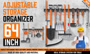 64" Wall Mount Tool Hanger Garden Storage Organizer Mop Broom Holder Hook Pegs - RnR Galore