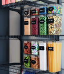 7 Pieces Plastic BPA Free Food Storage Containers for Kitchen (Black) - RnR Galore