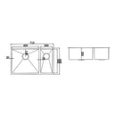 715x440mm Handmade Stainless Steel Undermount / Topmount Kitchen Sink with Waste - RnR Galore