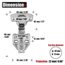 8 Pack 304 Stainless Steel Cabinet Hinges 100 Degree Soft Closing half Overlay Door Hinge Nickel Plated Finish - RnR Galore