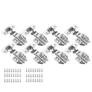 8 Pack 304 Stainless Steel Cabinet Hinges 100 Degree Soft Closing half Overlay Door Hinge Nickel Plated Finish - RnR Galore