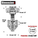 8 Pack 304 Stainless Steel Cabinet Hinges 100 Degree Soft Closing Insert Overlay Door Hinge Nickel Plated Finish - RnR Galore