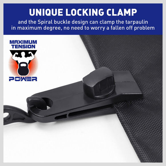 8Pc Awning Tarp Clamp Set Clips Hangers Survival Tent Emergency Grommet - RnR Galore