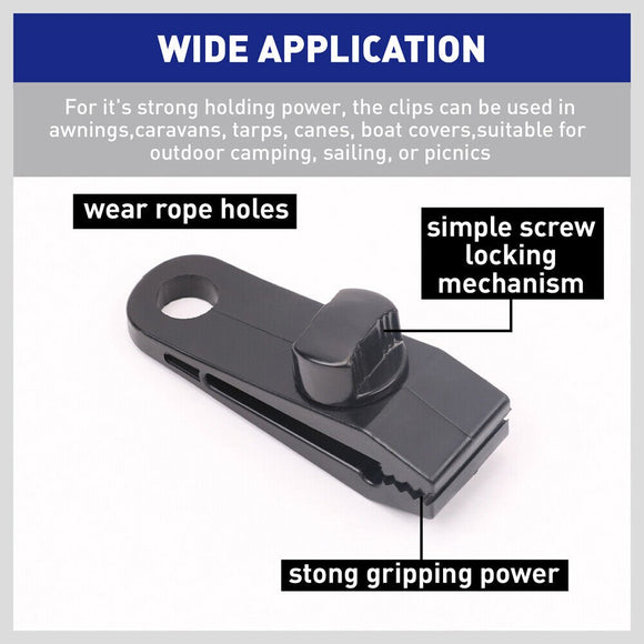 8Pc Awning Tarp Clamp Set Clips Hangers Survival Tent Emergency Grommet - RnR Galore