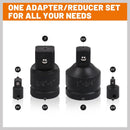 8Pc Impact Socket Reducer Set Heavy Duty Adaptor For Ratchet Wrench With Case - RnR Galore