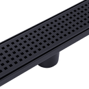 900mm Bathroom Shower Black Grate Drain w/Centre outlet Floor Waste Square Pattern - RnR Galore
