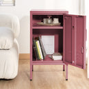 ArtissIn Bedside Table Metal Cabinet - MINI Pink-3