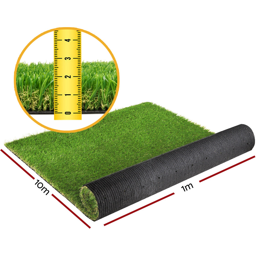 Prime Turf Artificial Grass 20SQM 20mm Synthetic Fake Lawn Turf Plant Plastic 4-coloured 1mx10m - 0