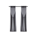 Artiss 2X 132x213cm Blockout Sheer Curtains Charcoal-3