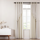 Artiss 2X 132x274cm Blockout Sheer Curtains Beige-7