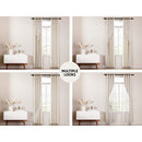 Artiss 2X 132x304cm Blockout Sheer Curtains Beige-4
