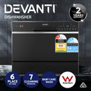 Devanti 6 Place Settings Benchtop Dishwasher Black-5