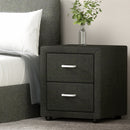 Artiss Bedside Table 2 Drawers Fabric - CADEN Charcoal-8