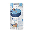 Bestway Swimming Pool 366x76cm Steel Frame Round Above Ground Pools w/ Filter Pump 6473L-4