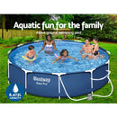 Bestway Swimming Pool 366x76cm Steel Frame Round Above Ground Pools w/ Filter Pump 6473L-5