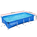 Bestway Swimming Pool 400x211x81cm Steel Frame Above Ground Pools 5700L-2