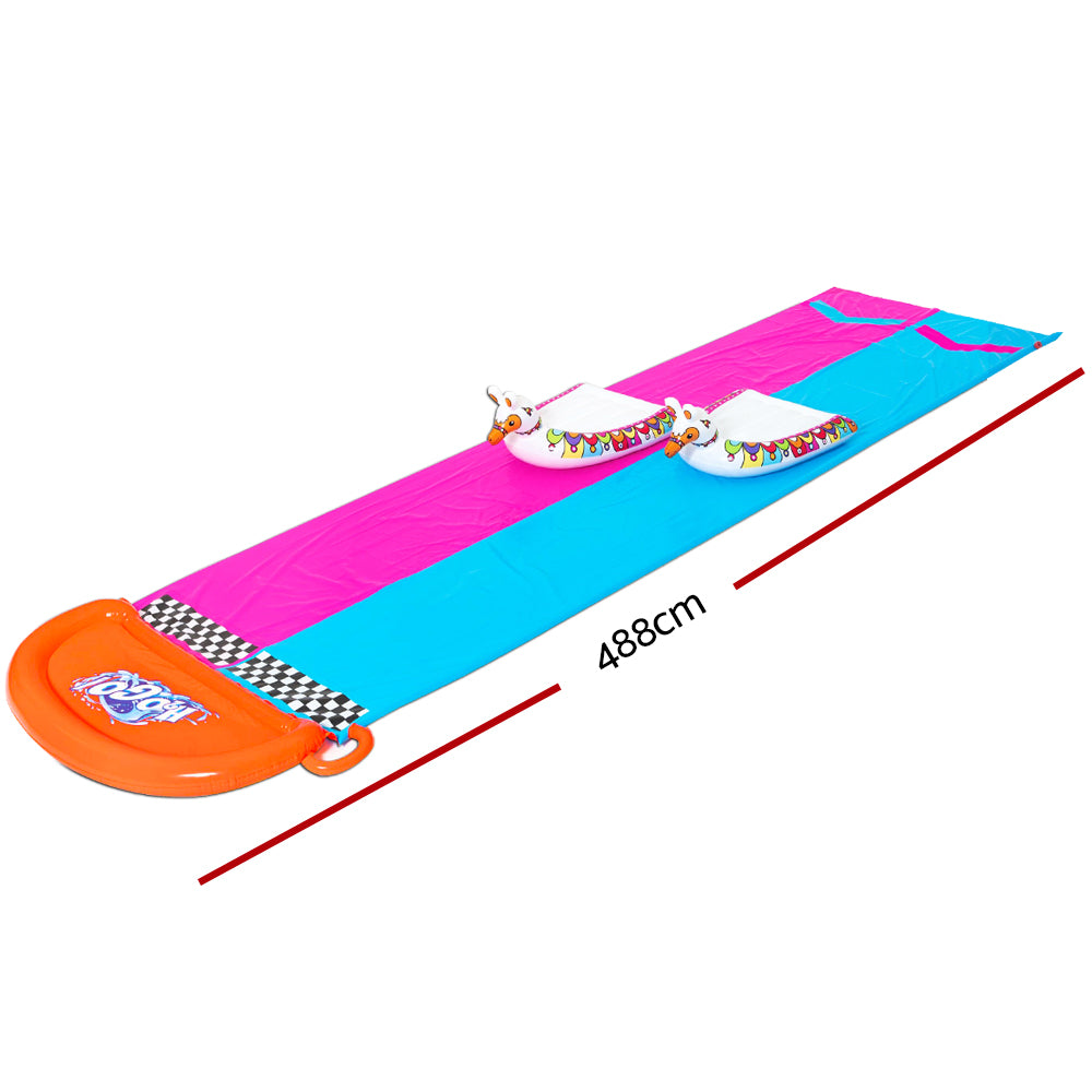 Bestway Water Slide Slip Kids 488cm Dual Slides Splash Pad - 0