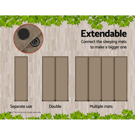 Weisshorn Self Inflating Mattress Camping Sleeping Mat Air Bed Single Coffee - 0