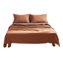 Cosy Club Cotton Bed Sheets Set Orange Brown Cover Single-1