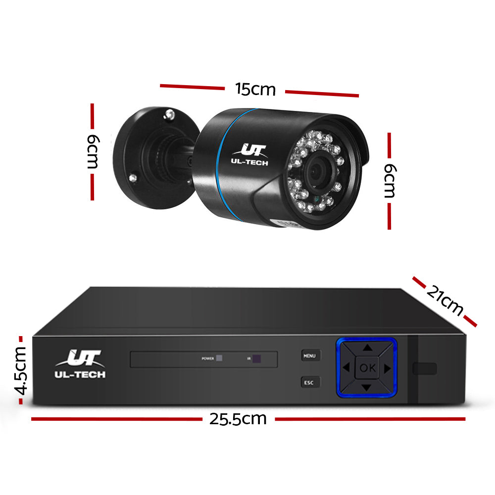 UL-tech CCTV Security System 4CH DVR 4 Cameras 1080p - 0