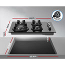 Devanti Gas Cooktop 60cm Stove Hob Black-2