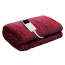 Giselle Electric Throw Rug Heated Blanket Fleece Red-1