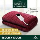 Giselle Electric Throw Rug Heated Blanket Fleece Red-3