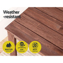 Gardeon Coffee Side Table Wooden Desk Outdoor Furniture Camping Garden Brown-6