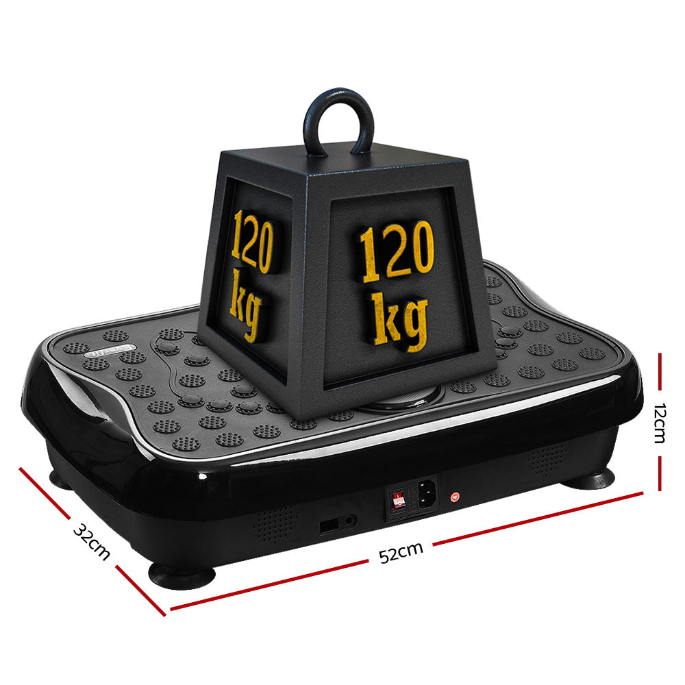 Everfit Vibration Machine Platform Vibrator With Resistance Rope Home Gym Black - 0