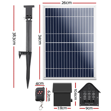 Gardeon Solar Pond Pump with Battery Kit LED Lights 8.8 FT - 0
