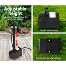 Gardeon Solar Pond Pump with Battery Kit LED Lights 8.8 FT-4
