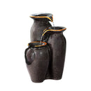 Gardeon Solar Fountain Water Fountain Feature Cascading Fountain LED Lights 76CM Grey-1