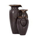 Gardeon Solar Fountain Water Fountain Feature Cascading Fountain LED Lights 76CM Grey-3