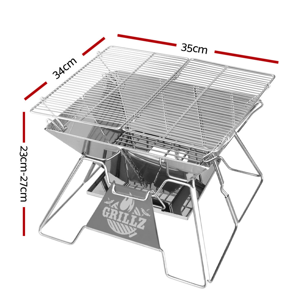 Grillz Fire Pit BBQ Grill with Carry Bag Portable - 0