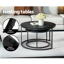 Artiss Nesting Coffee Table Set of 2 Marble Effect Tika-4