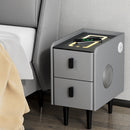 Artiss Smart Bedside Table 2 Drawers with Wireless Charging Ports LED Grey AIDA-7